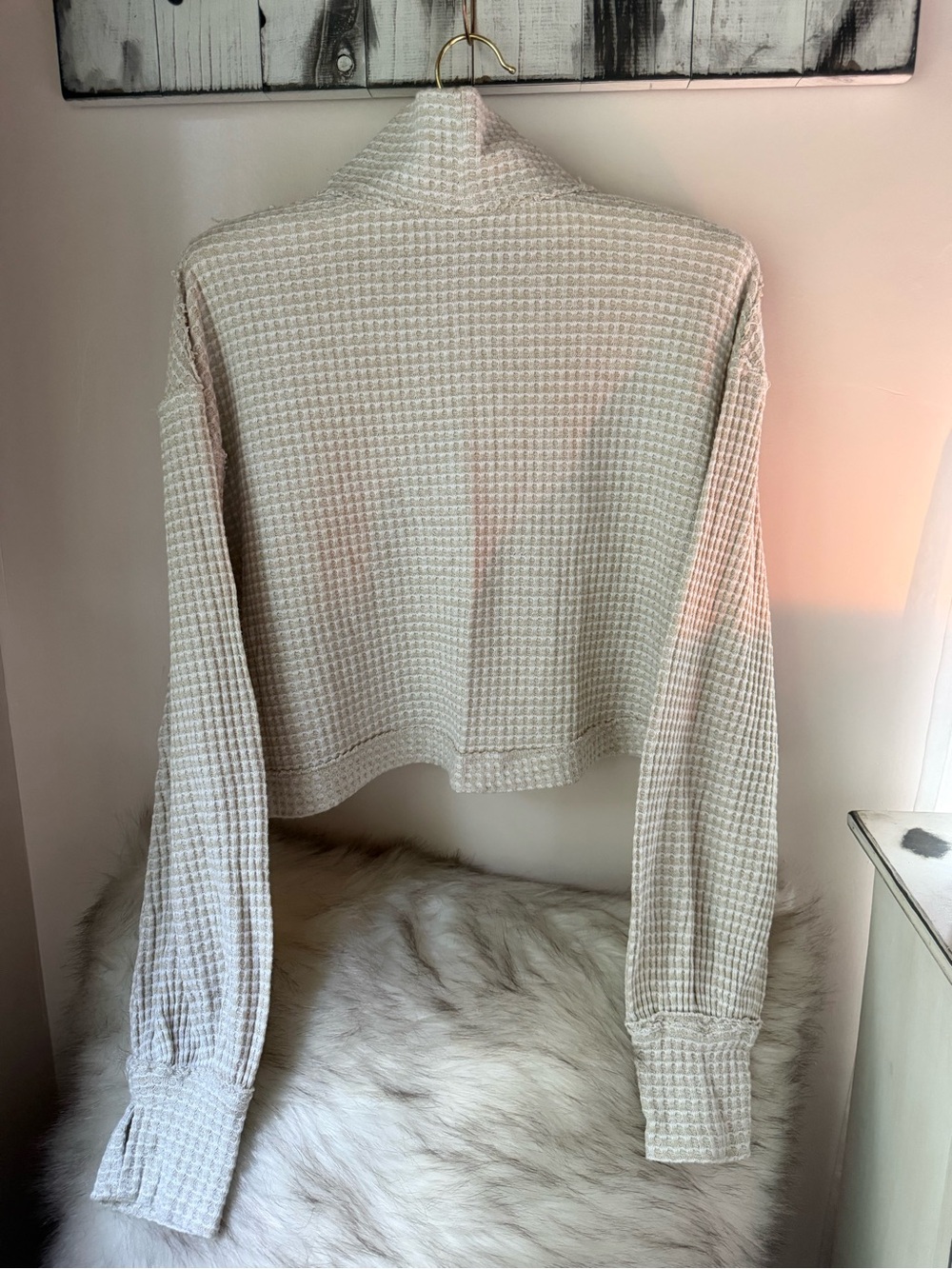 Free People BK White and Beige Turtleneck Long Sleeve Top $68MSRP - Picture 9 of 11